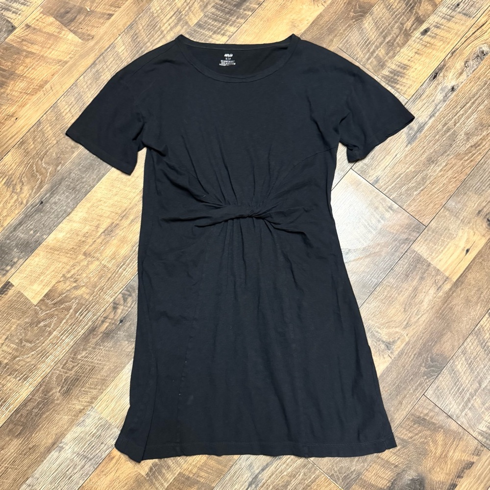 Aerie Black Twist-Front Mini Dress